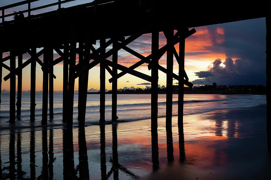 Silhouette Of Goleta Beach Pier #2 Photograph by Panoramic Images