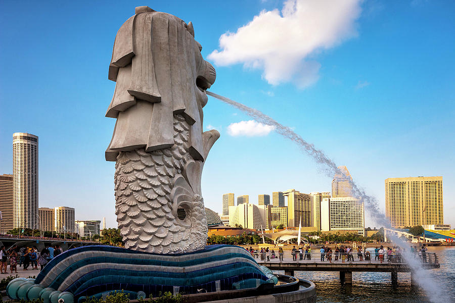 Singapore City, Merlion Park #2 Digital Art by Massimo Borchi