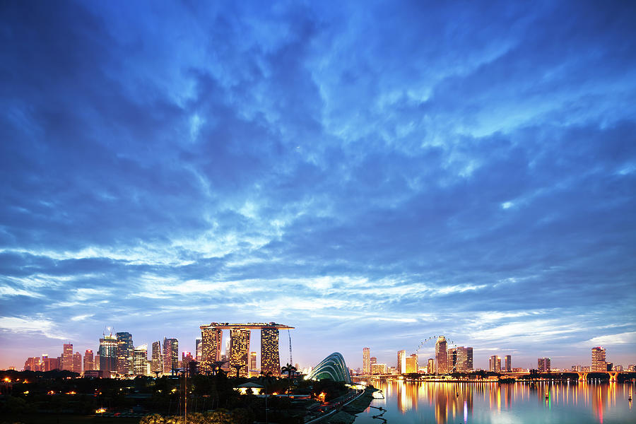Singapore Skyline #2 Photograph by Tomml
