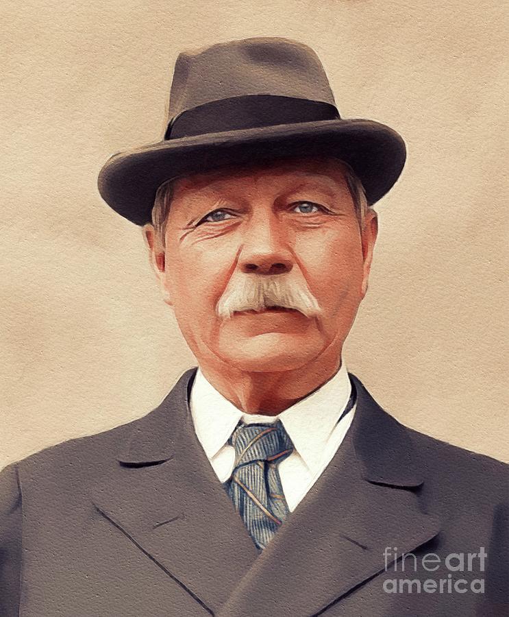Vintage Painting - Sir Arthur Conan Doyle, Literary Legend #2 by Esoterica Art Agency