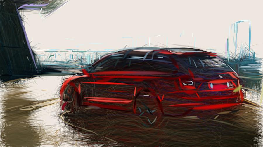 Skoda Octavia RS 245 Drawing #3 Digital Art by CarsToon Concept