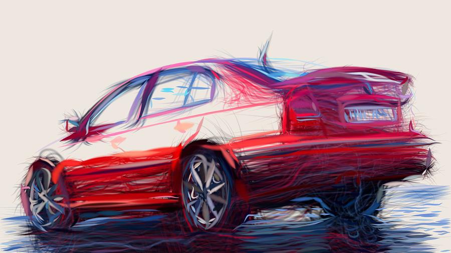 Skoda Octavia RS Draw #2 Digital Art by CarsToon Concept