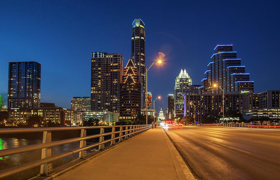 Skyline & Bridge, Austin, Texas #2 Digital Art by Milton Photography