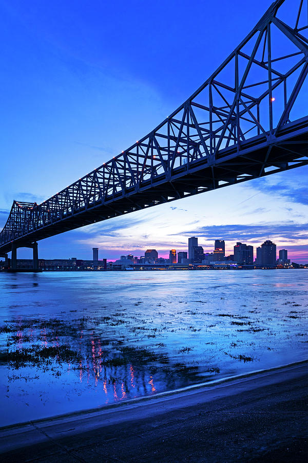 Skyline & Bridge, New Orleans, La #2 Digital Art by Claudia Uripos