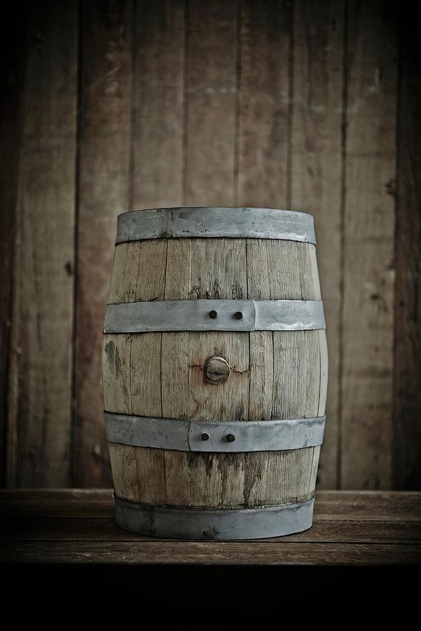 Small Bourbon Barrel Used For Making Sauces #2 Photograph by Rannells, Greg