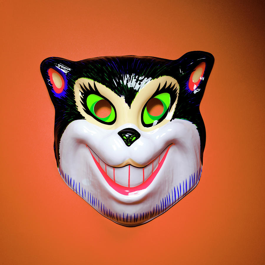Halloween Drawing - Smiling Cat Mask #2 by CSA Images