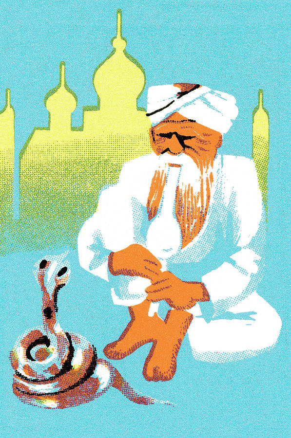 Cobra Drawing - Snake charmer #2 by CSA Images