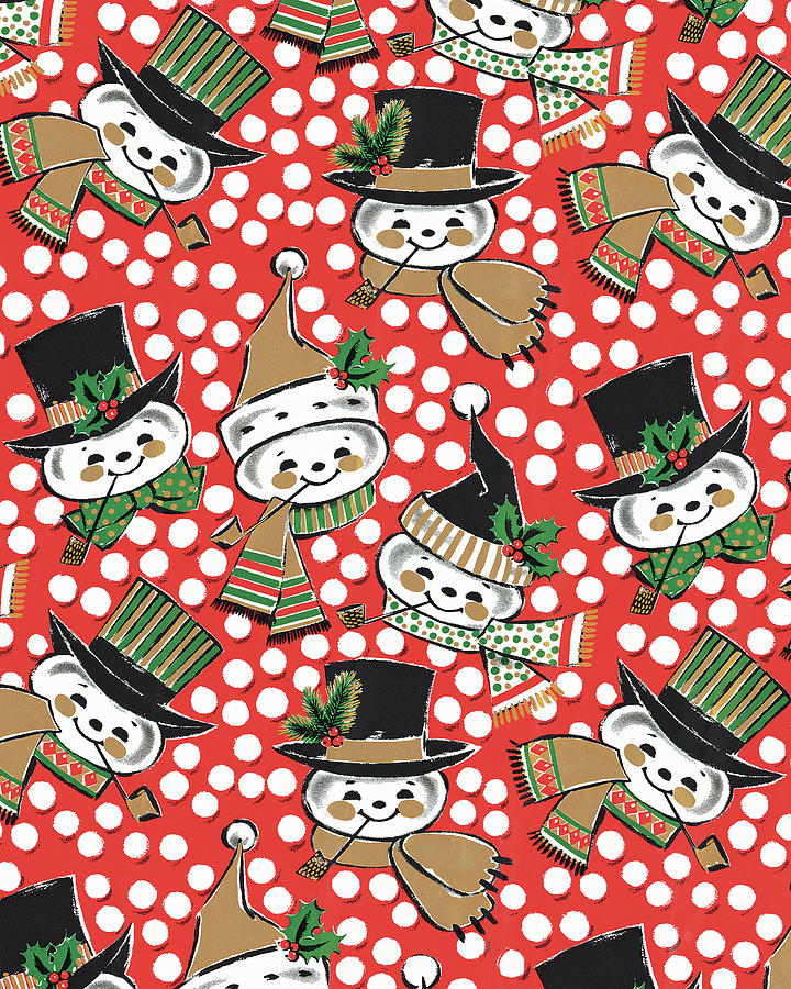 Christmas Drawing - Snowman Pattern #2 by CSA Images