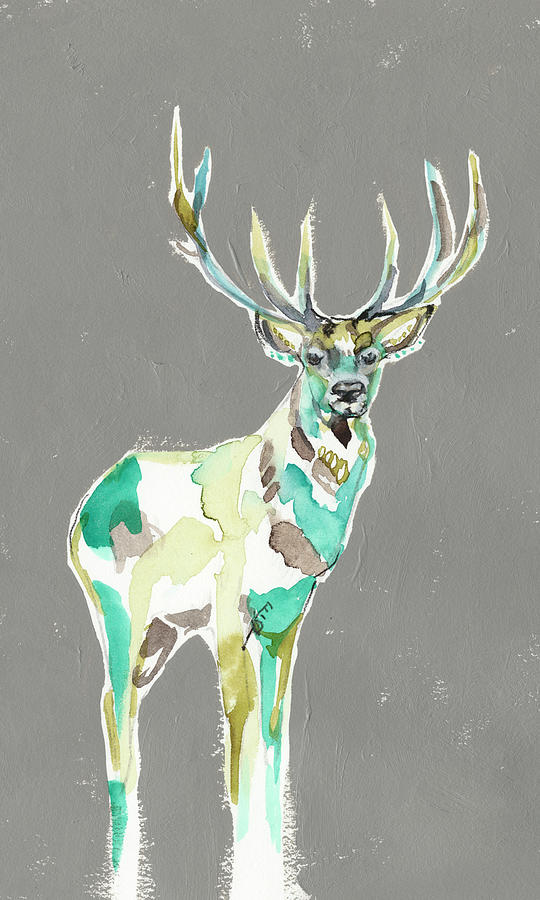 Solitary Deer I #2 Painting by Jennifer Goldberger