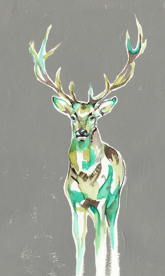Solitary Deer II #2 Painting by Jennifer Goldberger