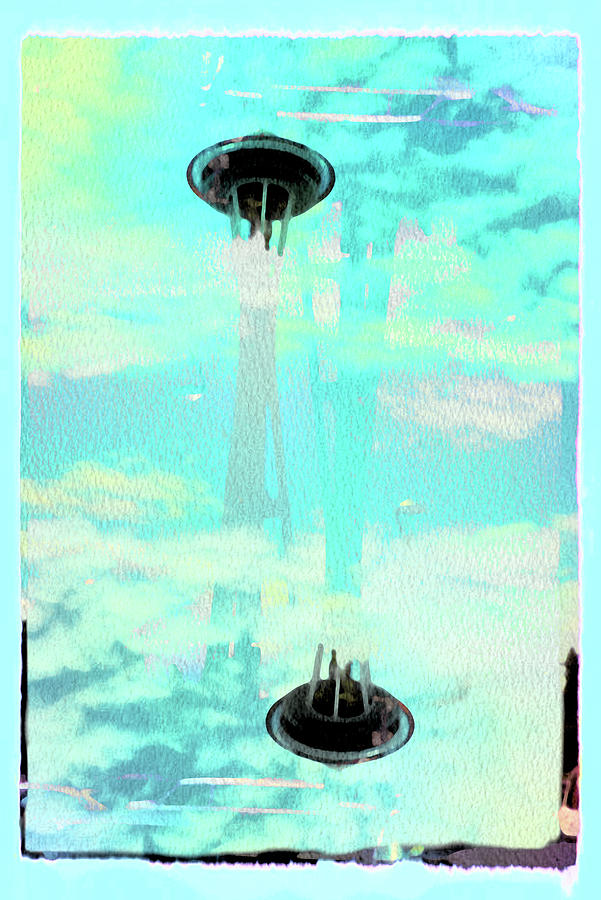 Space Needle Abstract  Digital Art by Cathy Anderson