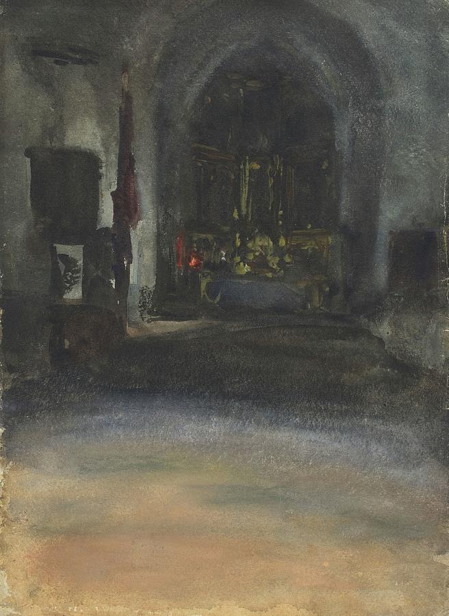 Spanish Church Interior Painting by John Singer Sargent