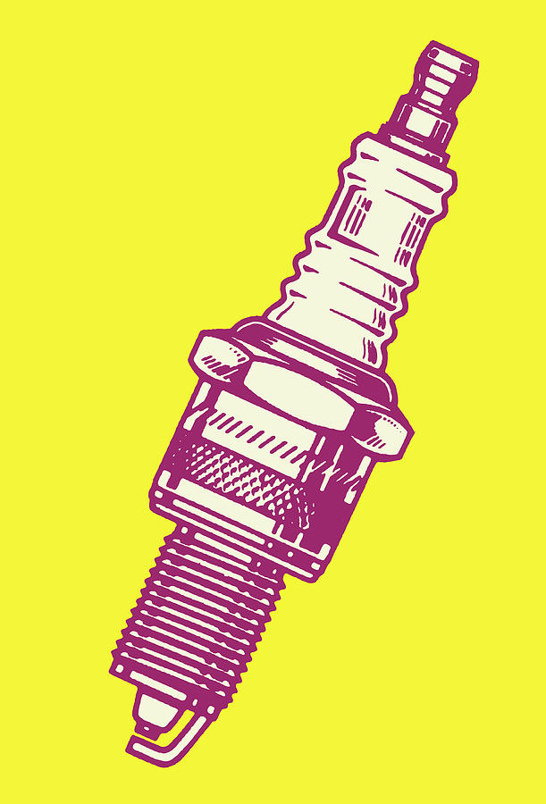 Vintage Drawing - Spark Plug #2 by CSA Images