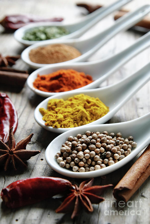 Spices in spoons Photograph by Jelena Jovanovic