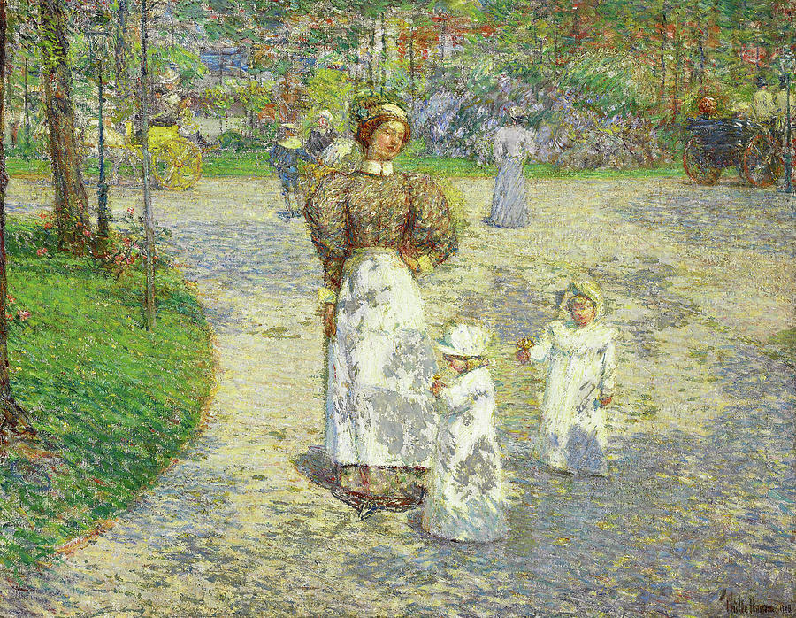 Childe Hassam Painting - Spring in Central Park #2 by Childe Hassam
