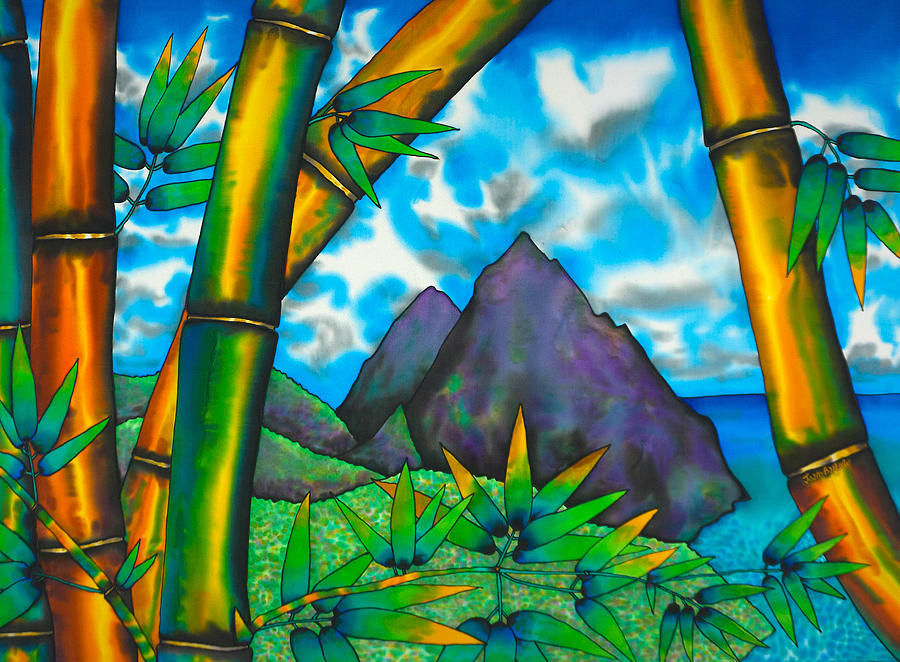 St. Lucia Pitons Painting by Daniel Jean-Baptiste