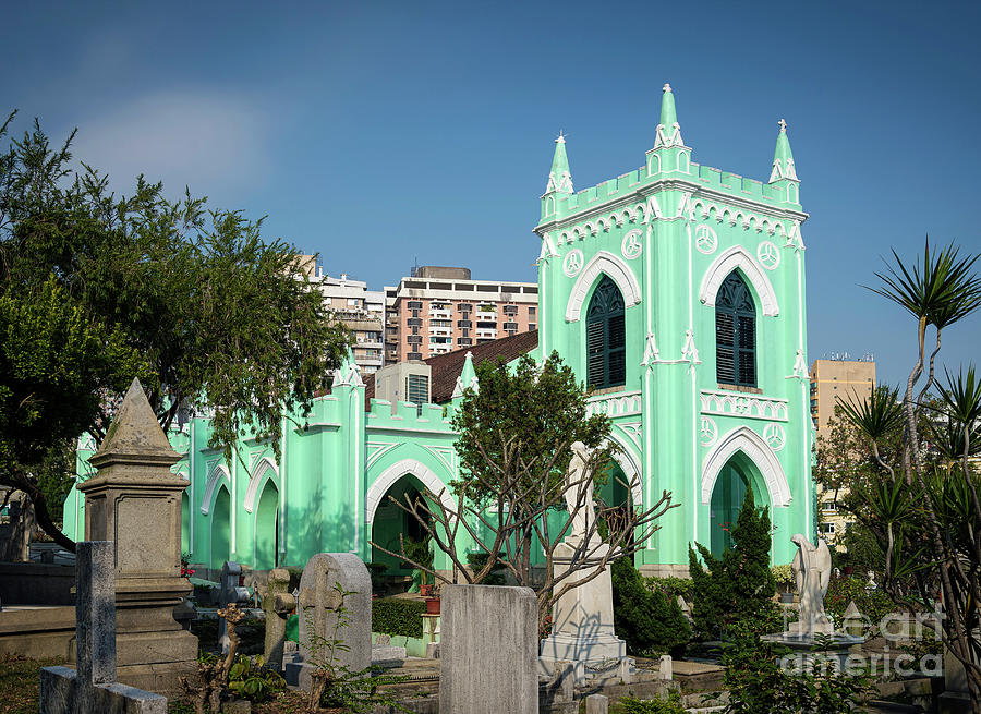 St. Michael Portuguese Colonial Style Church In Macau City China Photograph