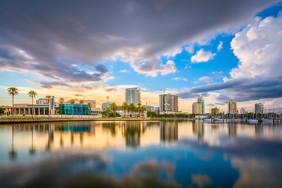 Architecture Photograph - St. Petersburg, Florida, Usa Skyline #2 by Sean Pavone