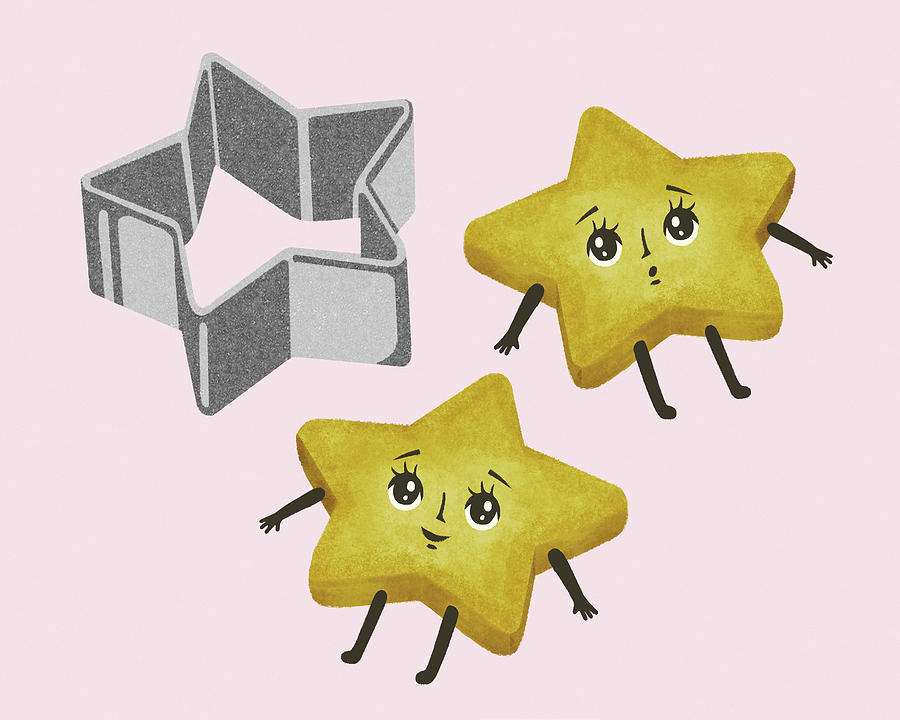 Christmas Drawing - Star Cutout Cookies #2 by CSA Images