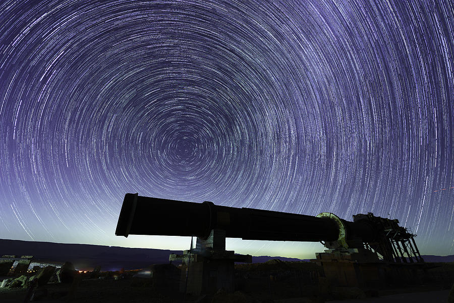 Star Trails Over An Old Quarry Oven, In The Negev Deser #2 Photograph by Ran Dembo