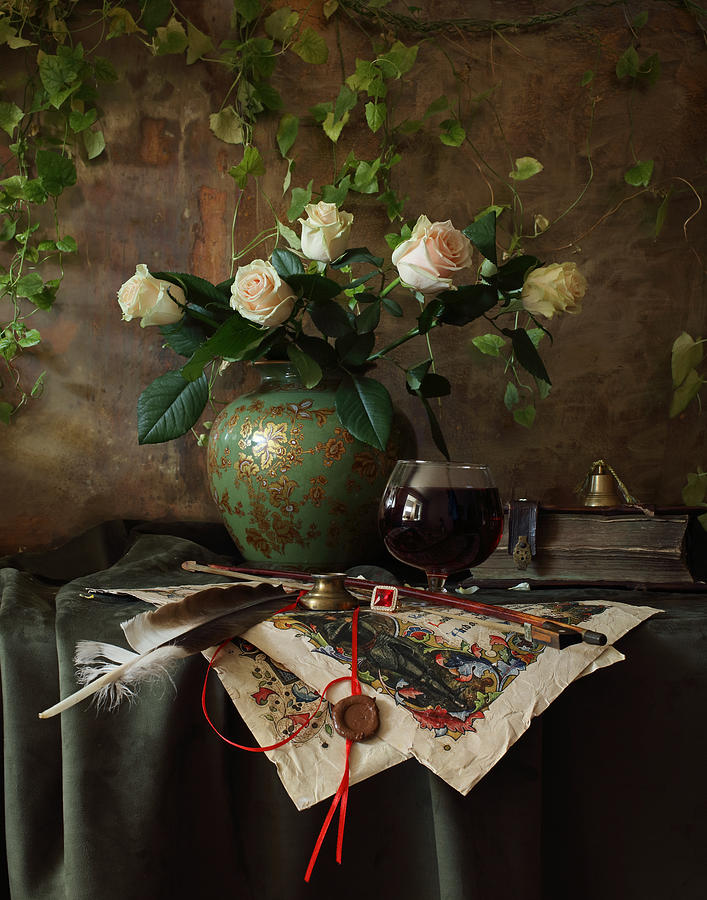 Still Life With Roses #2 Photograph by Andrey Morozov