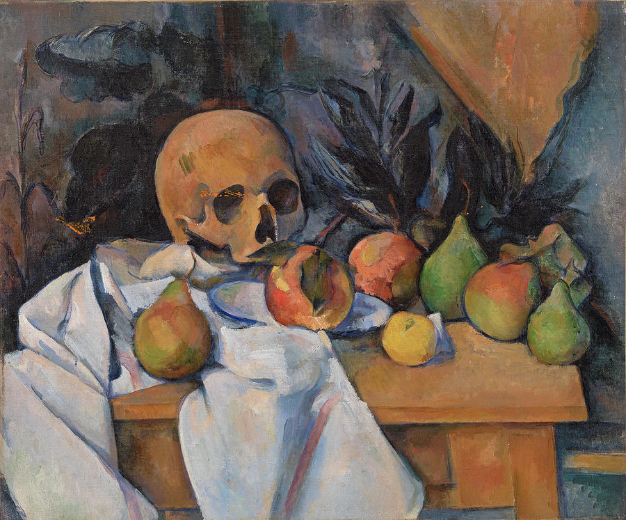 Still Life with Skull #3 Painting by Paul Cezanne