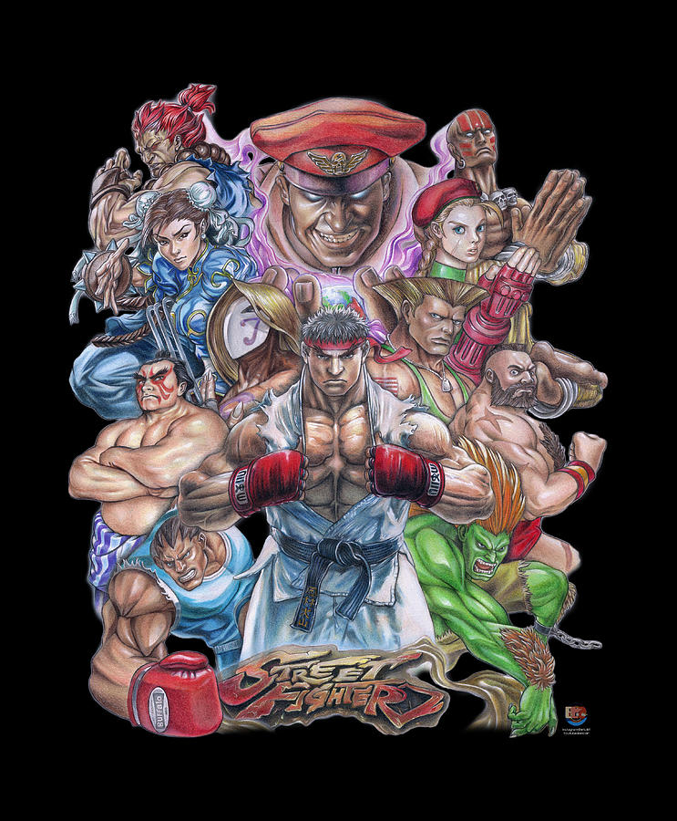 Street Fighter Drawing - Street Fighter Collage by Daniel Ayala Street Fighter Drawing - Street Fighter Collage by Daniel Ayala