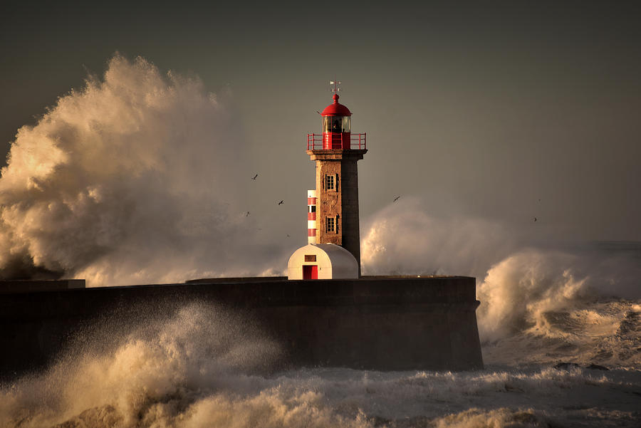 Lighthouse Photograph - Strength Of The Sea #2 by Jos Augusto Suzano Magalhes