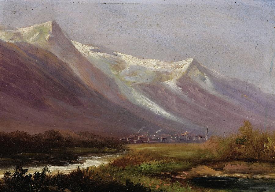 Albert Bierstadt  Painting - Study Of Mountains by Albert Bierstadt