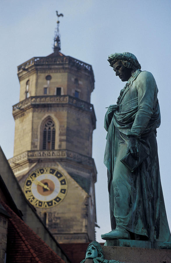 Stuttgart, Schillerplatz, Schiller Monument, Baden-wuerttemberg ...