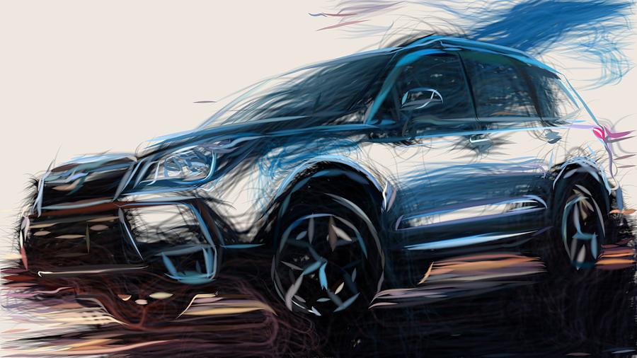 Subaru Forester XT Draw #3 Digital Art by CarsToon Concept