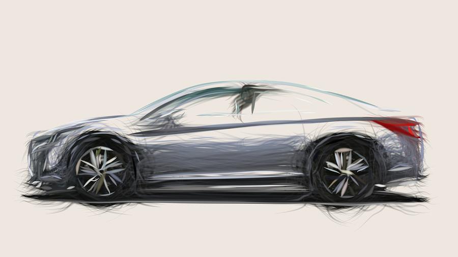 Subaru Legacy Drawing #3 Digital Art by CarsToon Concept