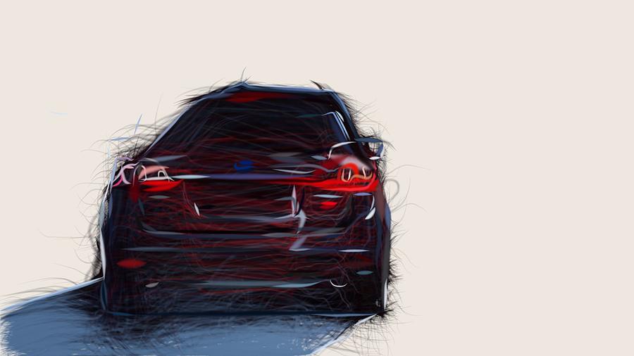 Subaru Levorg STI Sport Draw #3 Digital Art by CarsToon Concept