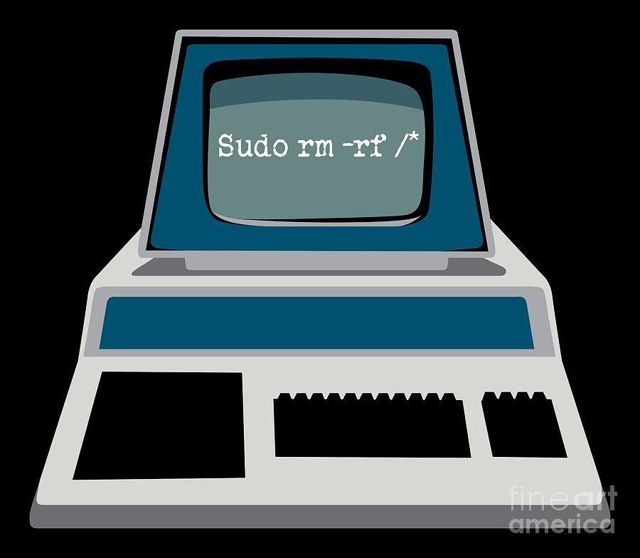 Sudo rm Linux Terminal Coding Digital Art by Mister Tee Pixels