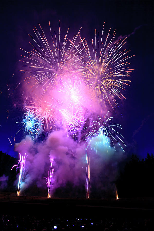 British Columbia Photograph - Summer Evening Spectacular Fireworks #2 by Stuart Westmorland