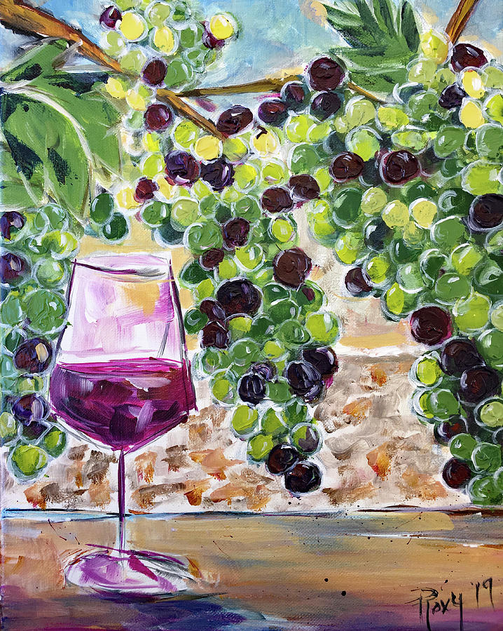 Summer Grapes Painting by Roxy Rich