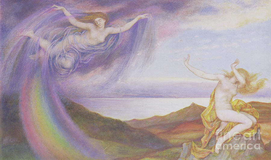 Sunbeam And Summer Shower Painting by Evelyn De Morgan