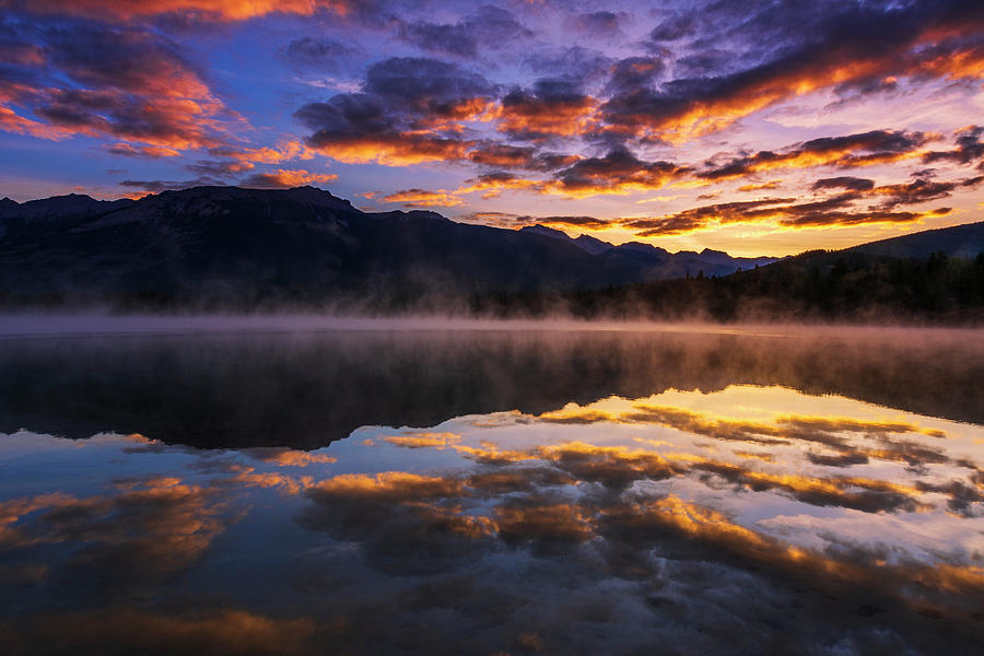 Sunrise At Edith Lake, Jasper National Photograph by Russ Bishop - Fine ...