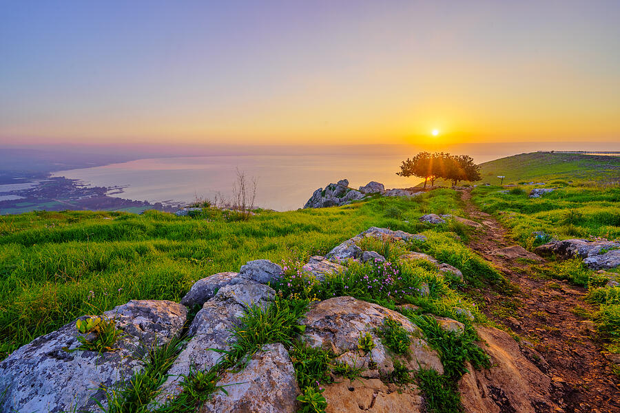Sunrise View Of The Sea Of Galilee, From Mount Arbel #2 Photograph by Ran Dembo