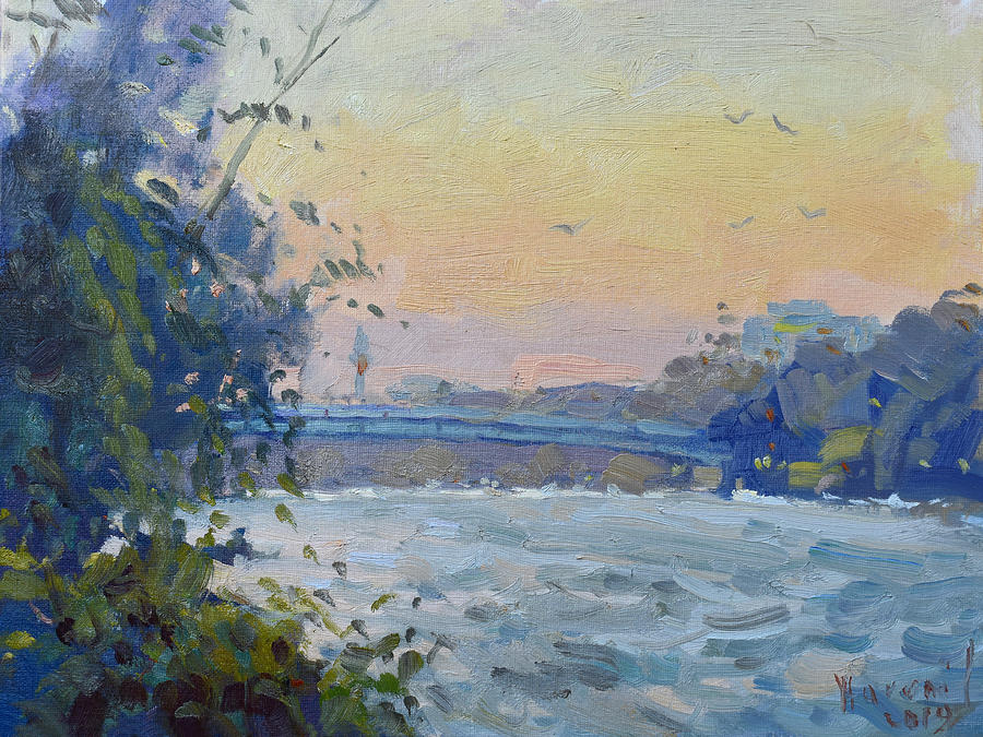 Sunset at Goat Island  #2 Painting by Ylli Haruni