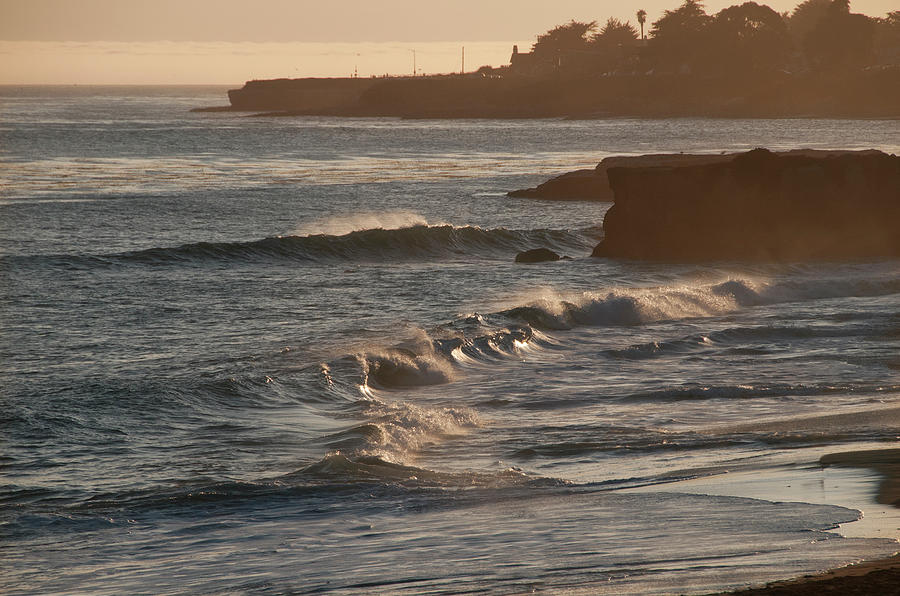 Sunset Photograph - Sunset At Santa Cruz Beach #2 by Mitch Diamond