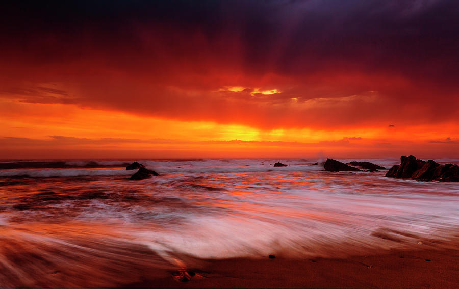 Sunset at Widemouth Bay, Cornwall.  #2 Photograph by Maggie Mccall