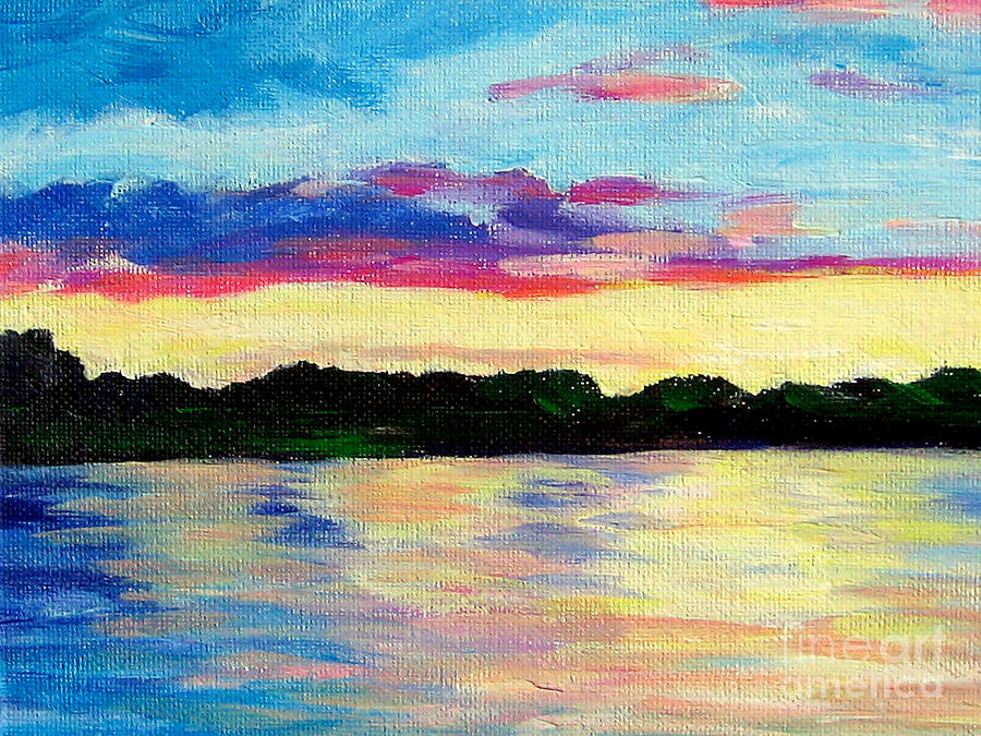 Sunset on the Thornapple River #2 Painting by Lisa Dionne