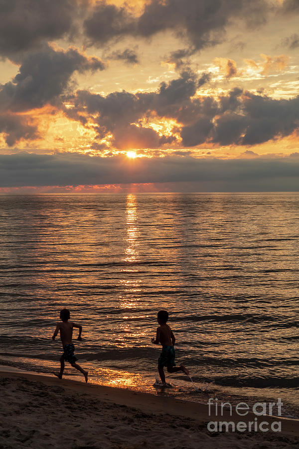 Sunset Over Lake Michigan #2 Photograph by Jim West/science Photo Library