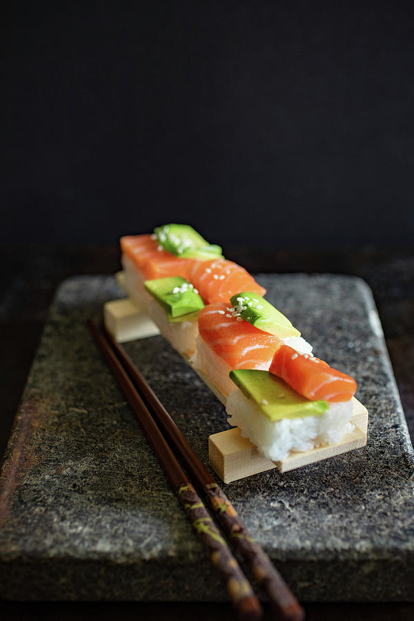 Sushi With Salmon And Avocado japan #2 Photograph by Eising Studio