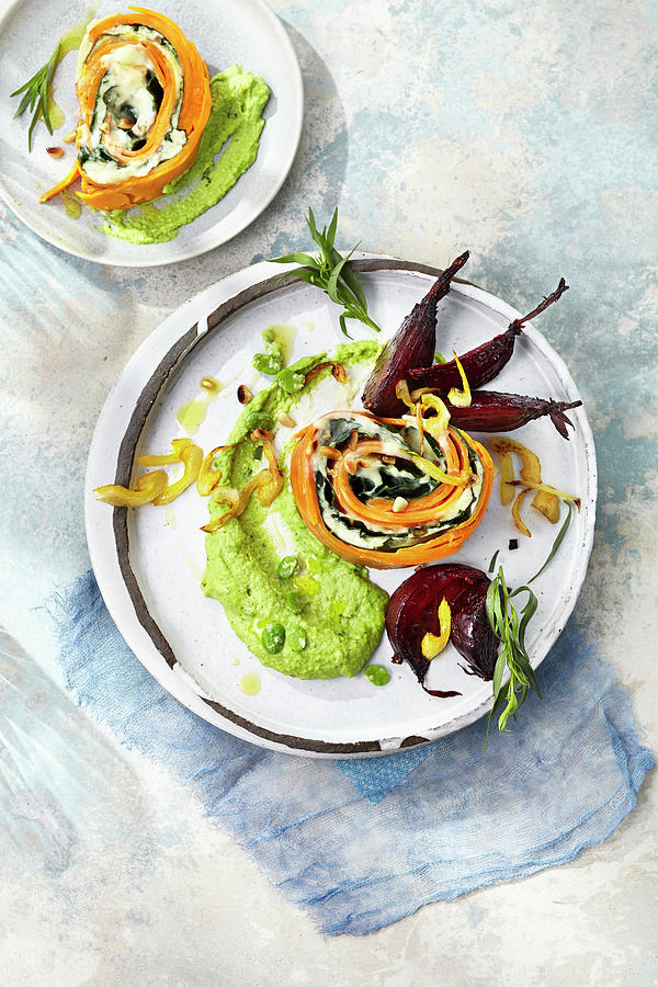 Sweet Potato Roulade With A Chard And Cream Cheese Filling #2 Photograph by Stockfood Studios /  Ulrike Holsten