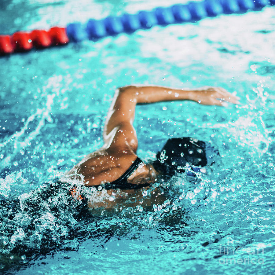 Swimmer During Race Photograph by Microgen Images/science Photo Library ...