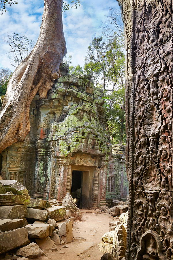 Scenic Photograph - Ta Prohm Temple, Angkor, Cambodia, Asia #2 by Jan Wlodarczyk