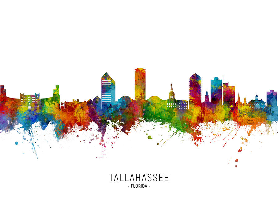 Tallahassee Florida Skyline #2 Digital Art by Michael Tompsett