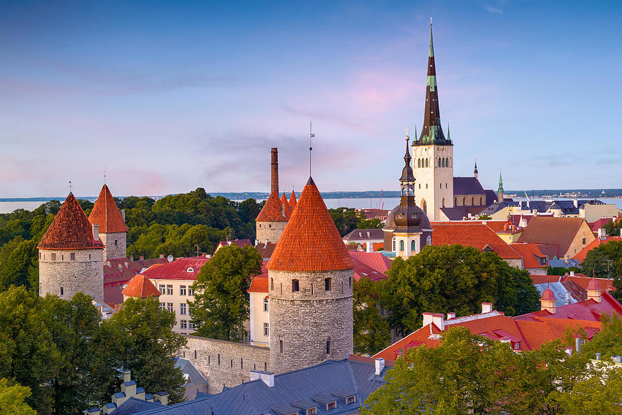 Castle Photograph - Tallinn, Estonia Historic Skyline #2 by Sean Pavone